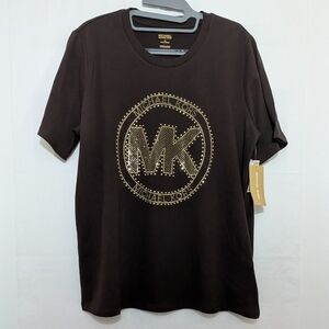 Michael Kors MK Studded Logo Charm Organic Cotton T-Shirt